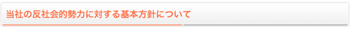 当社の反社会的勢力に対する基本方針について